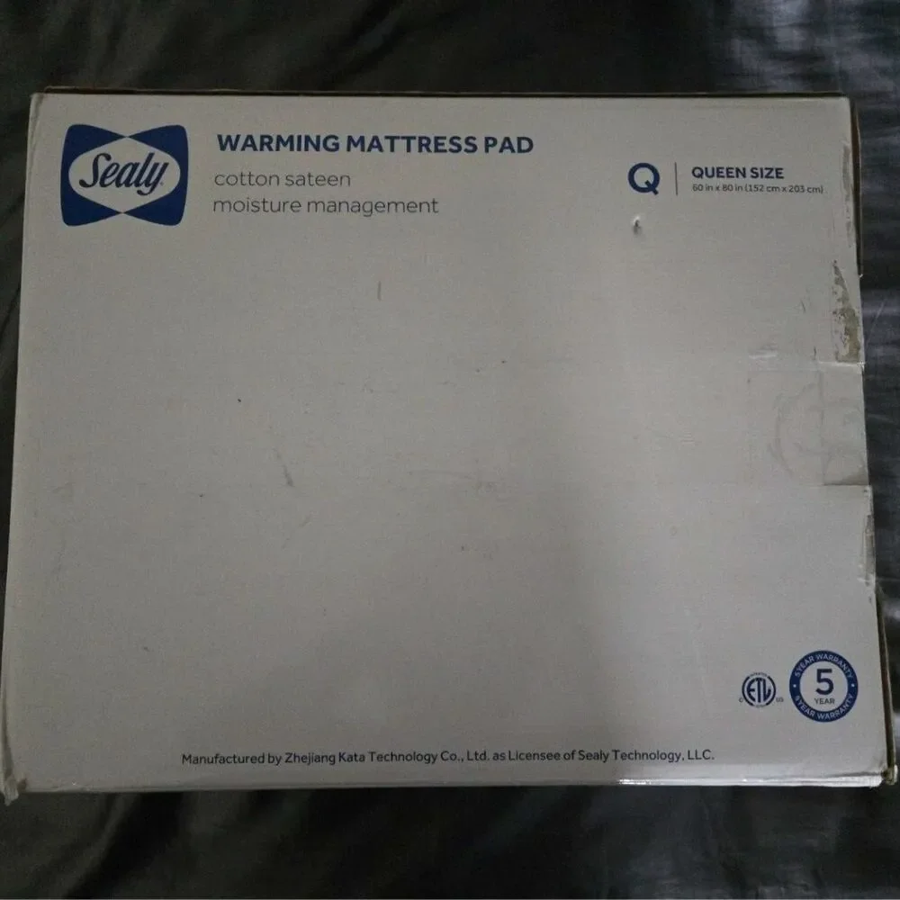 Sealy Queen Electric Heated Mattress Pad 60x80 2 Controllers Amazon Return